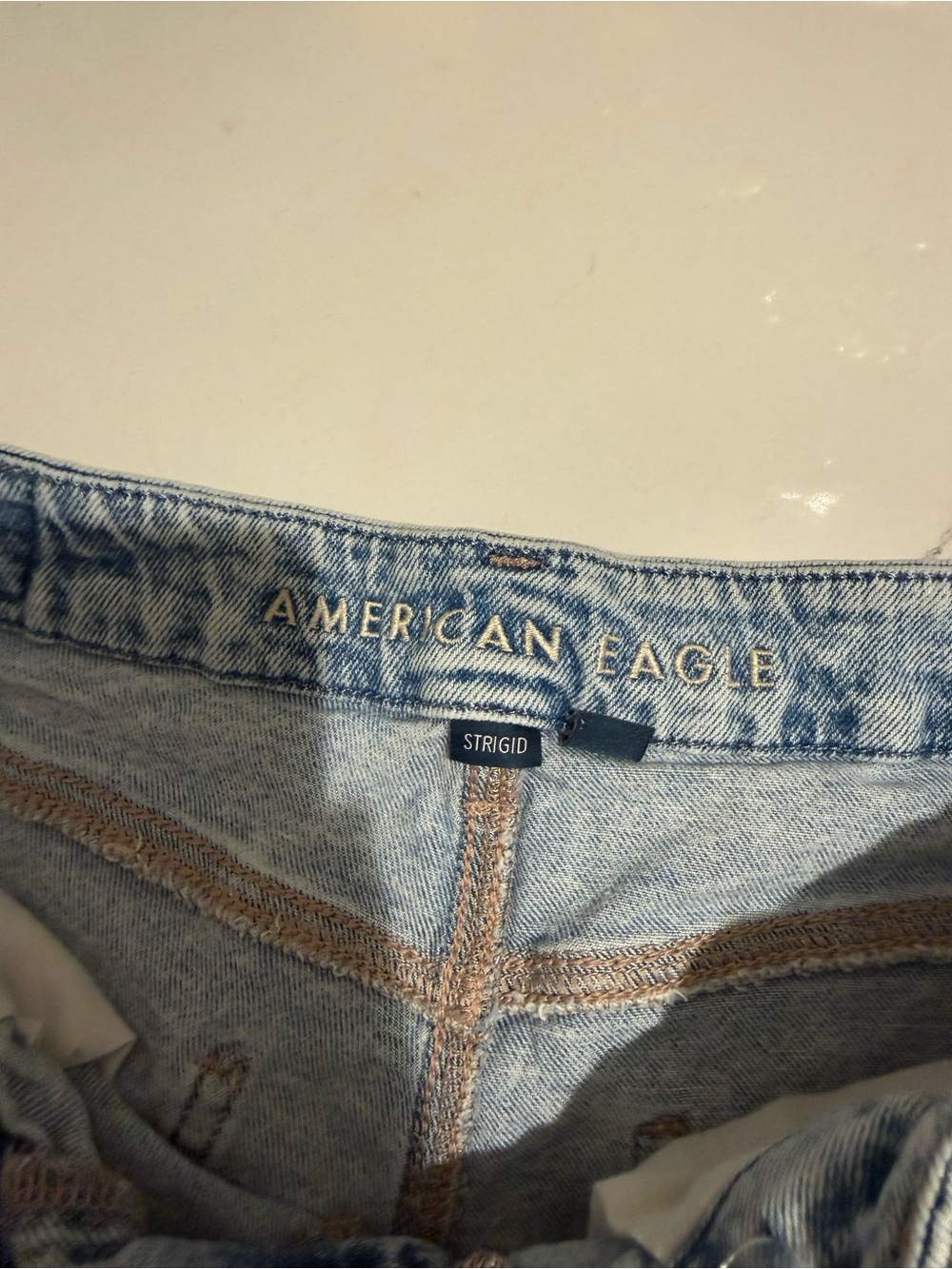 American Eagle Outfitters Light Blue Distressed Denim Shorts - Picture 2 of 4